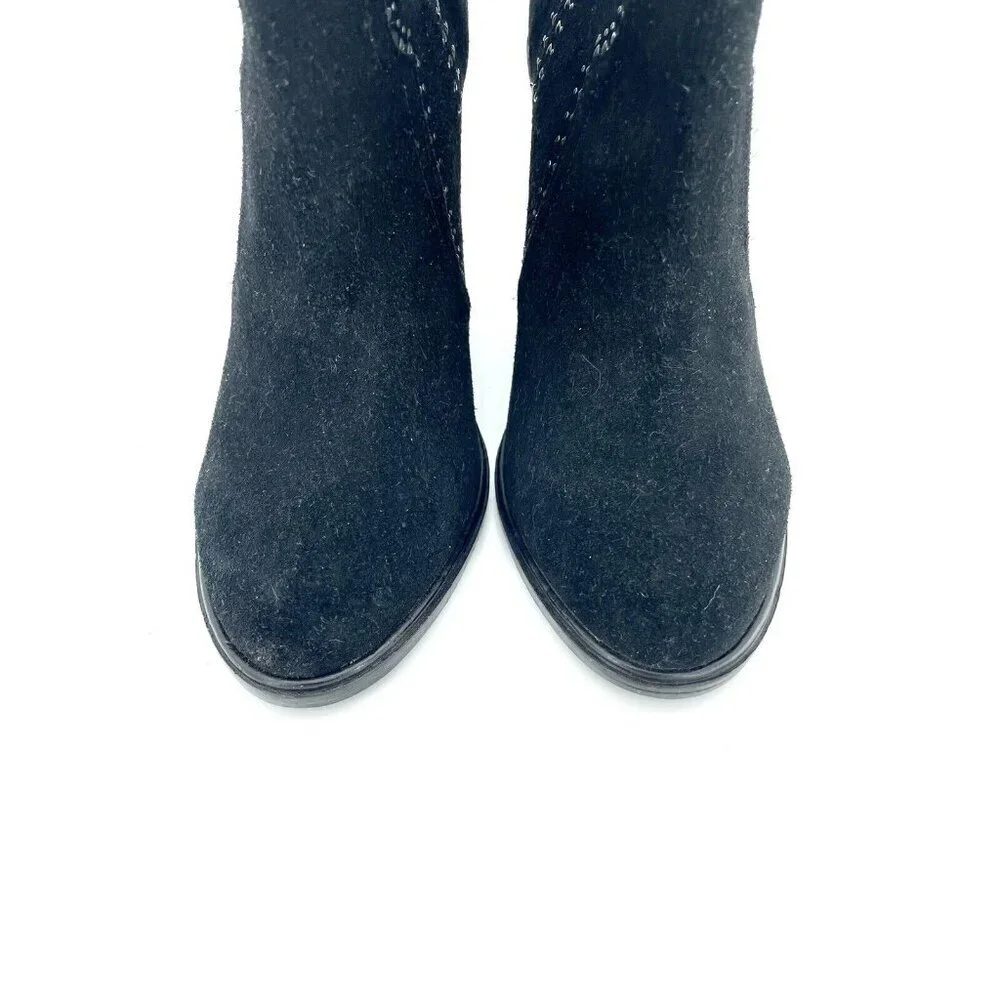 Joie Monte Black Suede Leather Studded Ankle Booties SZ 37 EU New